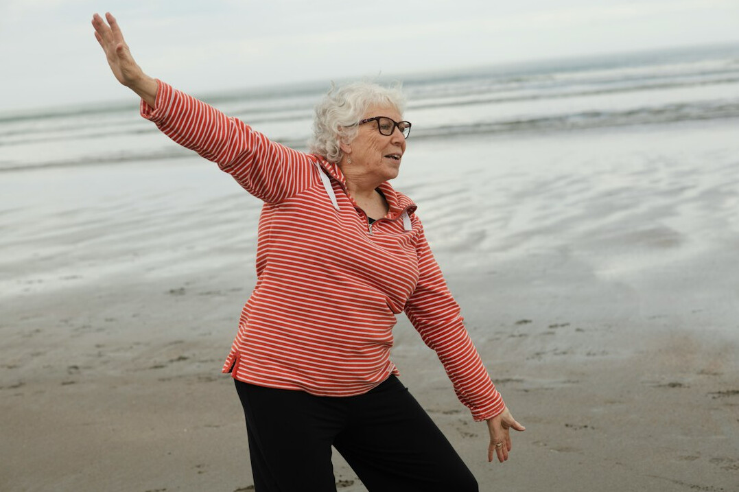 senior doing yoga