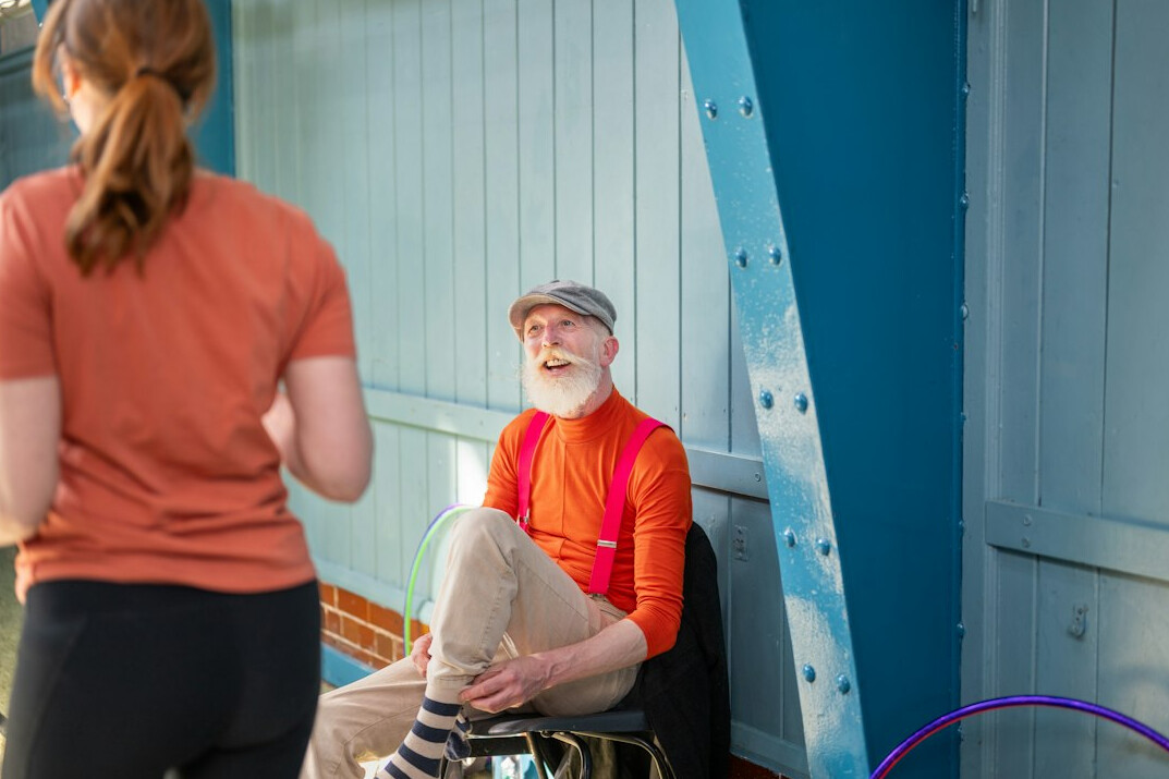 elderly person exercising