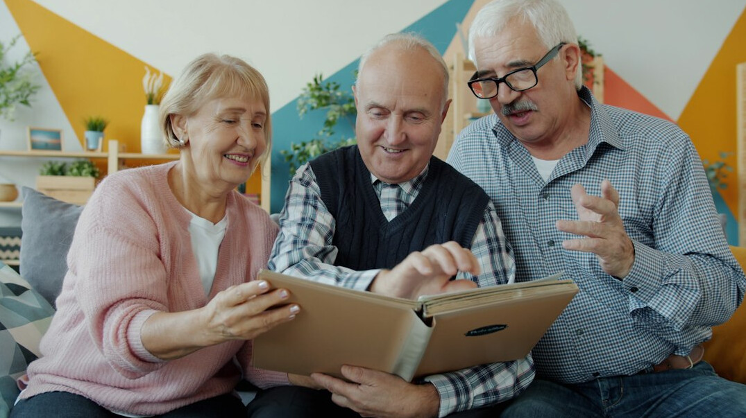 elderly couple discussing finances